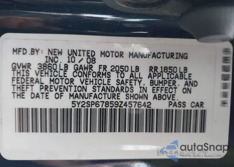 2009 Pontiac Vibe из США, поврежденный, VIN 5Y2SP67859Z457642